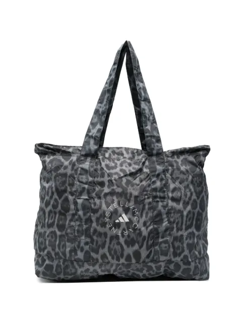 adidas by Stella McCartney logo-detail leopard-print tote bag