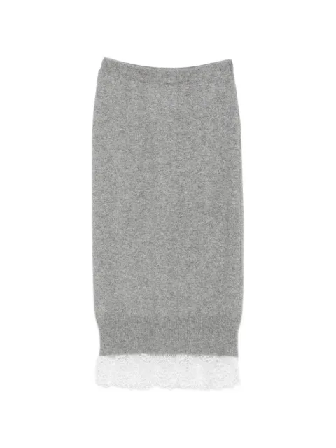 Ermanno Scervino lace-trim knitted midi skirt