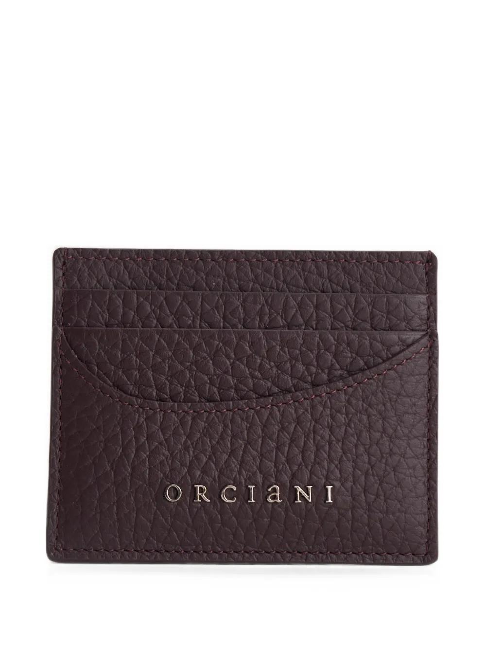 Orciani logo-plaque pebbled-leather cardholder - Rosso