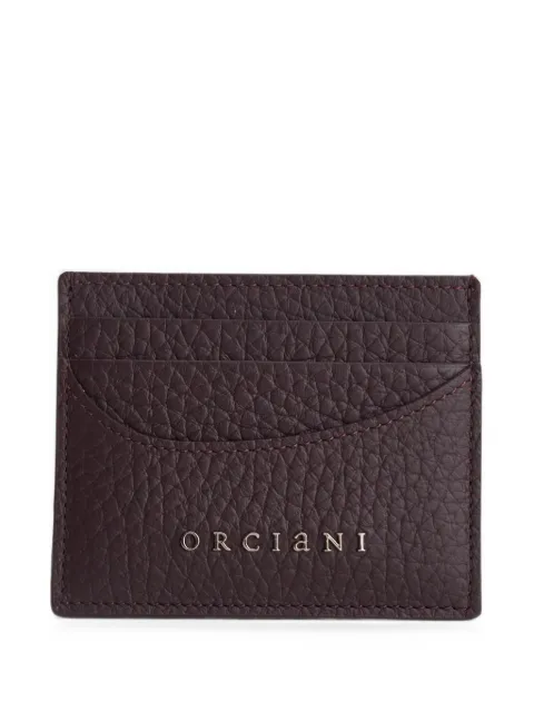 Orciani logo-plaque pebbled-leather cardholder
