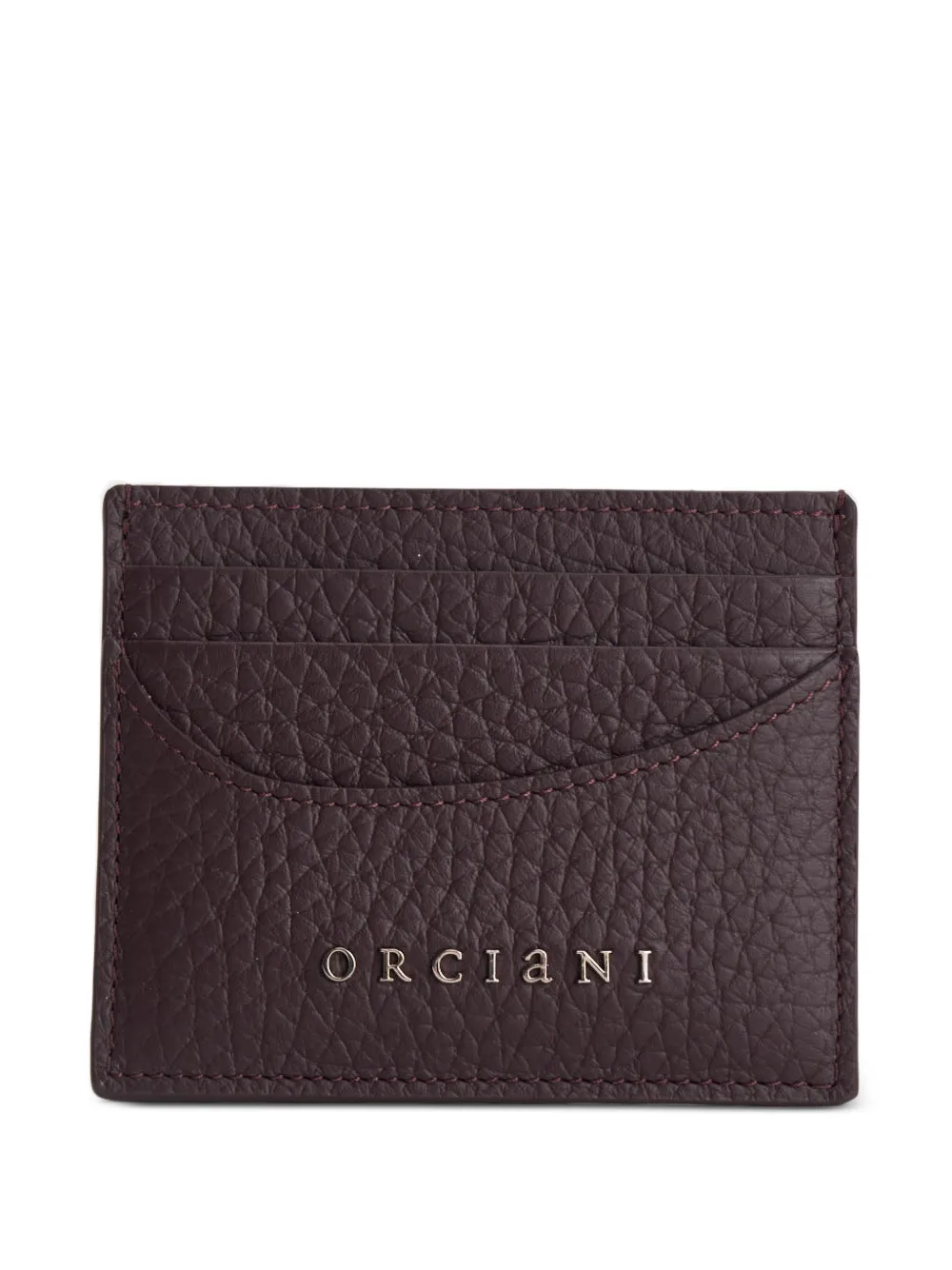 Orciani logo-plaque pebbled-leather cardholder - Rosso