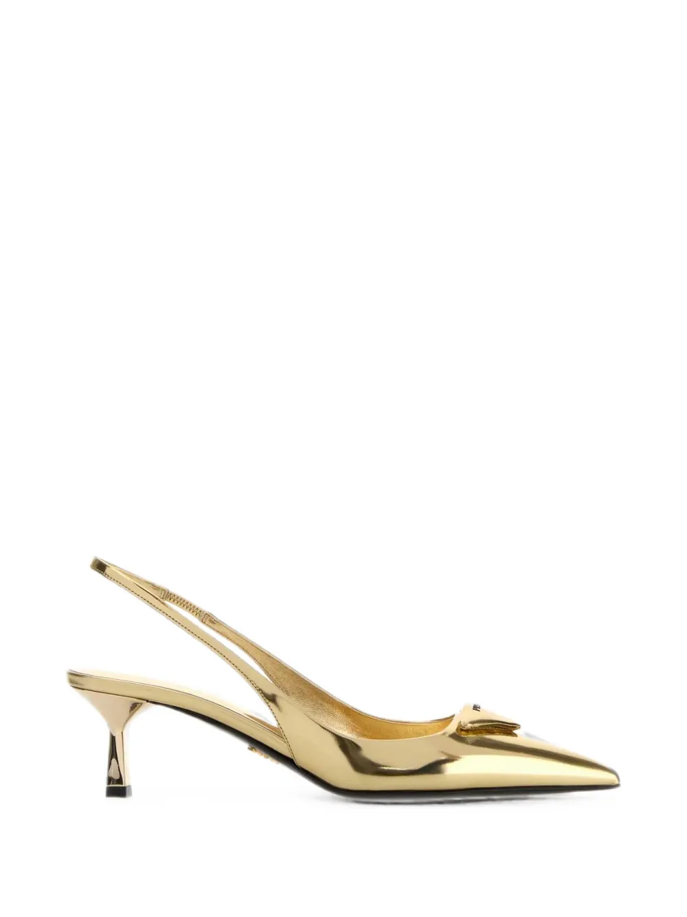 Prada Slingback pumps met logoplakkaat Goud