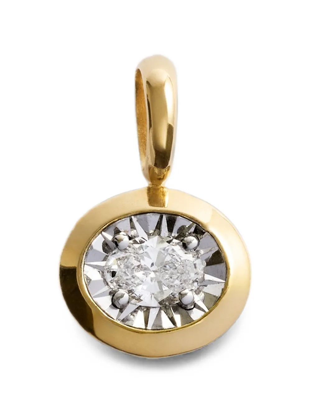 Monica Vinader Pendente Oval con diamante - Oro