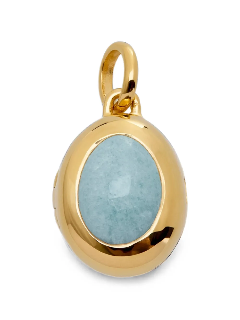 Monica Vinader March Birthstone Medaillon mit Aquamarin - Gold