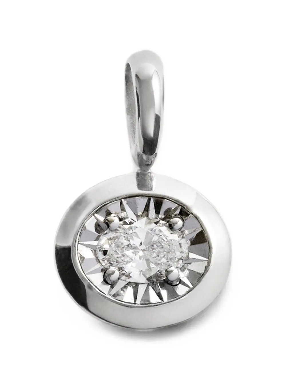 Monica Vinader Pendente Oval con diamante - Argento