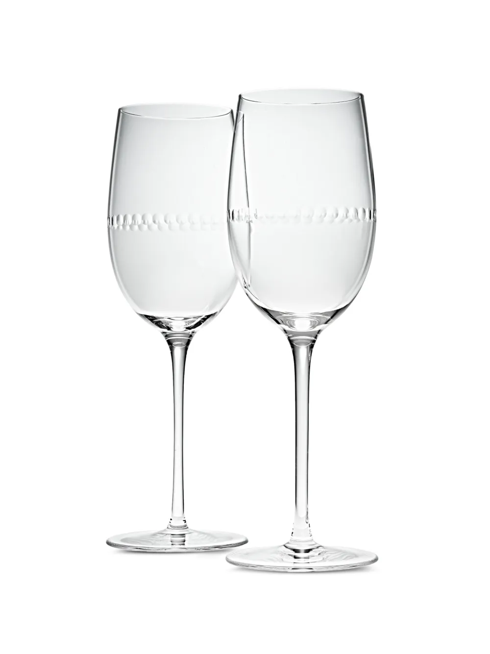 Christofle lot de deux verres à vin Perles - Tons neutres