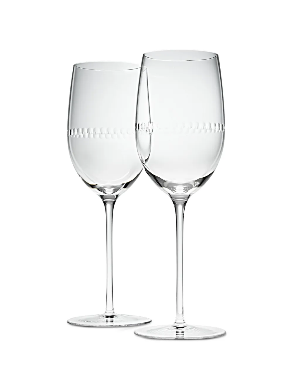Christofle lot de deux verres à eau Perles - Blanc
