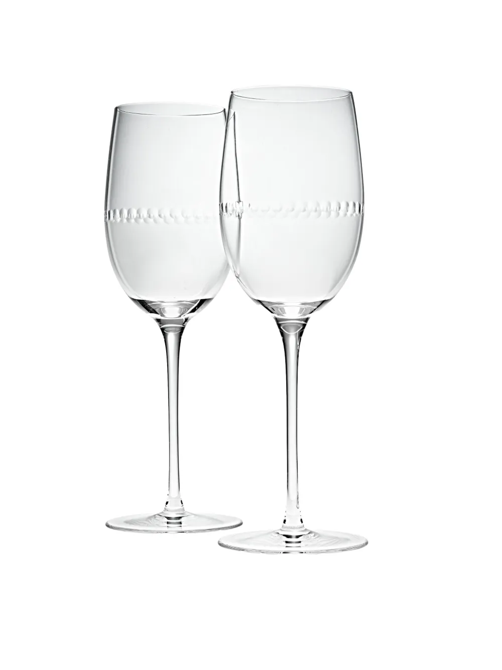 Christofle lot de deux verres à vin rouge Perles - Blanc