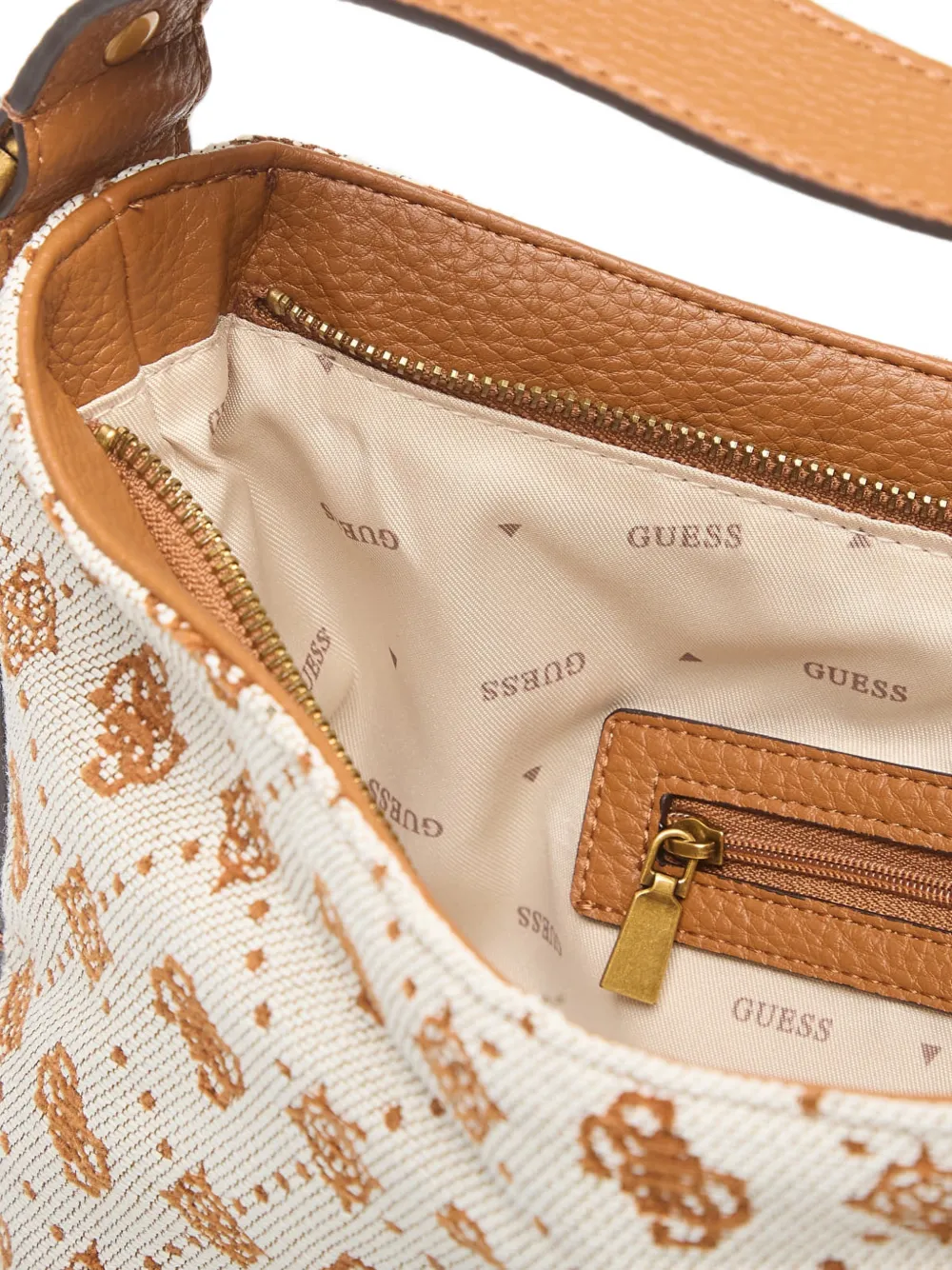GUESS USA Grote Camden schoudertas Beige