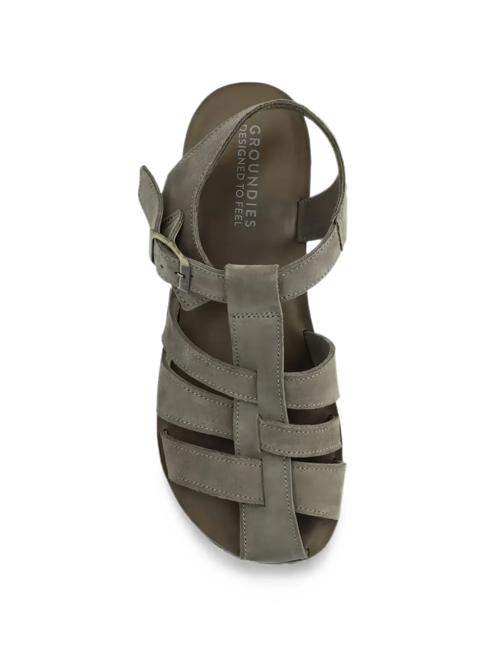 GROUNDS Catania buckle-fastening caged sandals Grijs