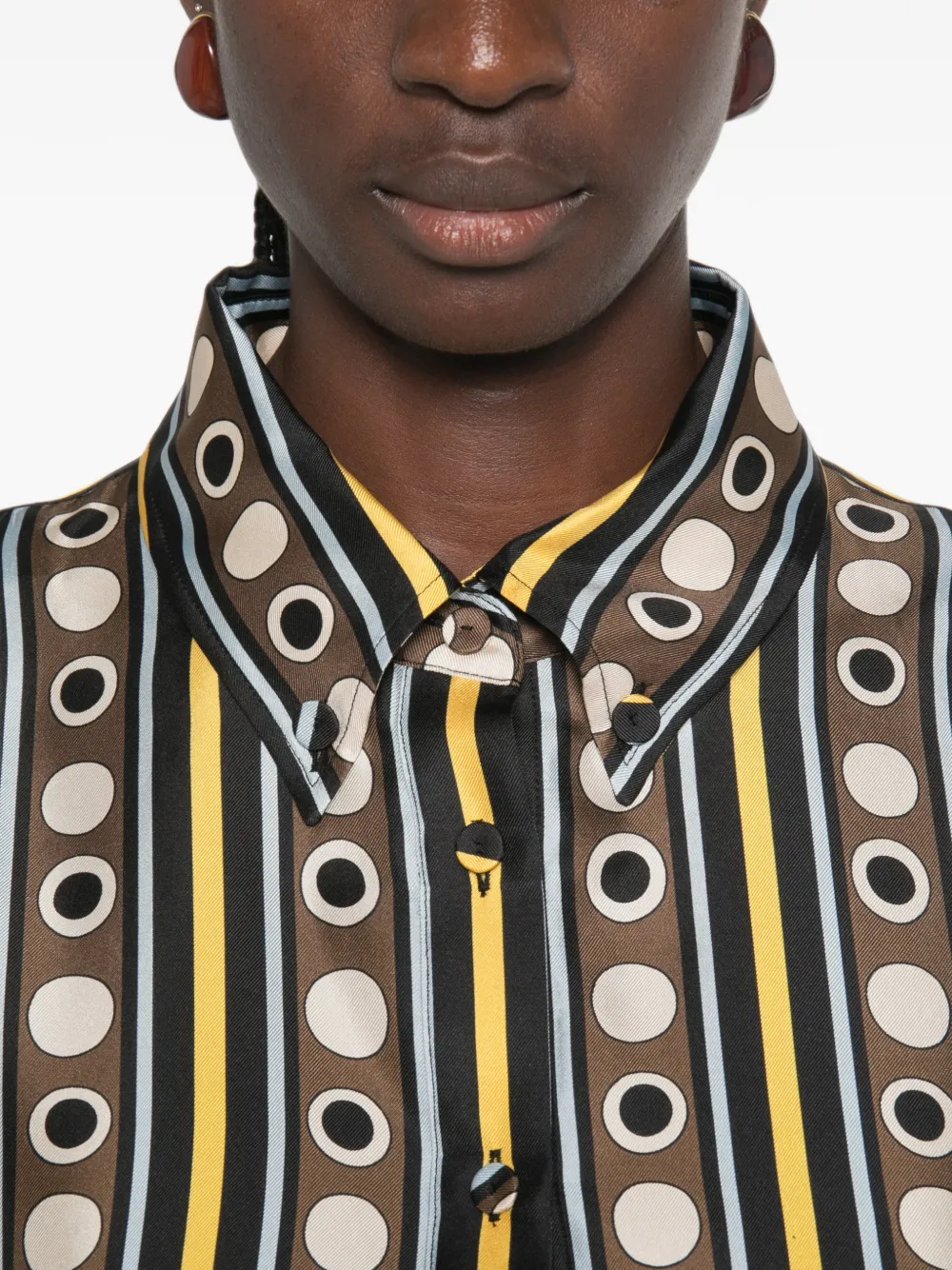 La DoubleJ Chemise Swing maxi-jurk met knopen Bruin