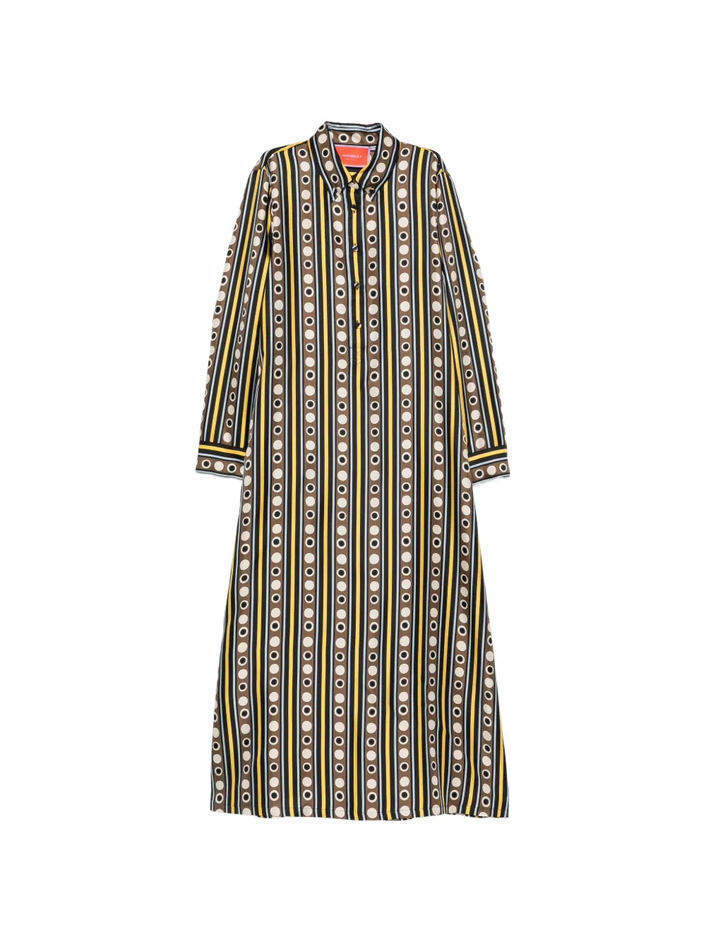 La DoubleJ Chemise Swing maxi-jurk met knopen Bruin