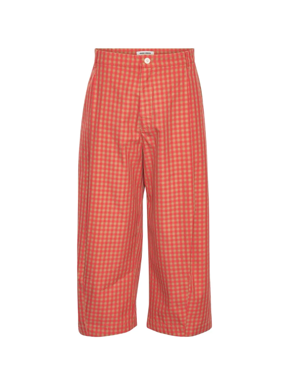 Henrik Vibskov Open Dart Checked Trousers In Orange