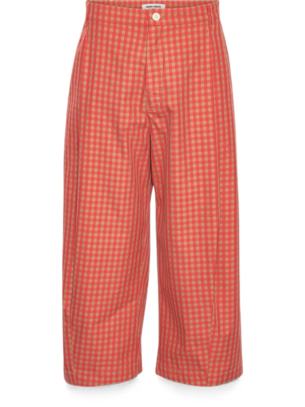 Henrik Vibskov Open Dart checked trousers Rood