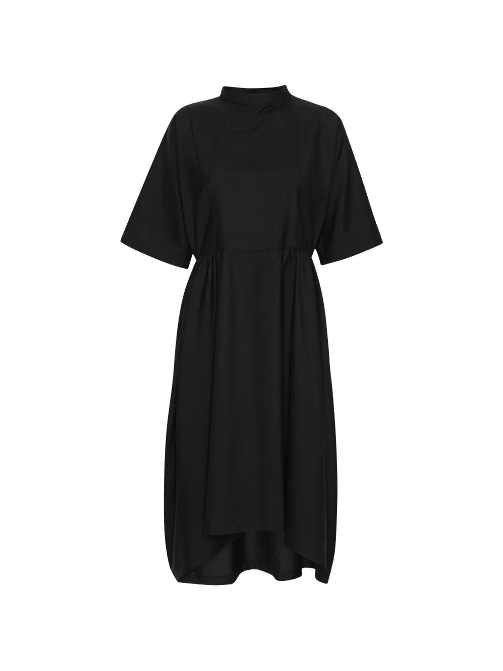 Henrik Vibskov Very Turtle Short-sleeves Asymmetric Dress In Black