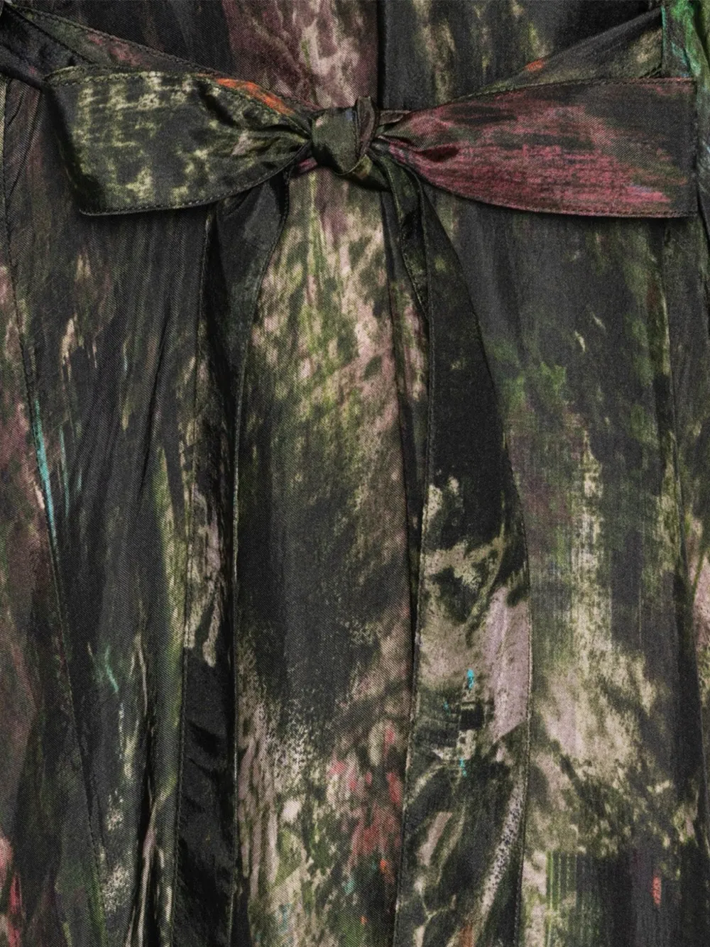 Henrik Vibskov Uncut Kaftan jurk met abstracte print en zakdoek-afwerking Groen