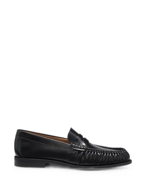 BOSS Lycia leather moccasins with Double B monogram