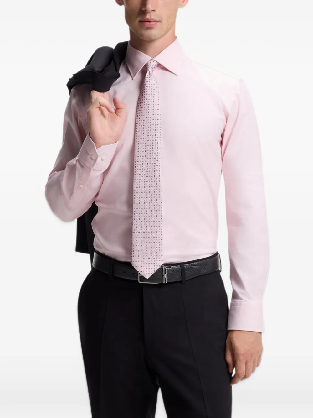 BOSS Cintura reversibile con placca logo - Nero