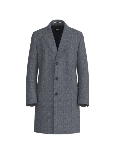 BOSS Casaco de lã chevron com cashmere
