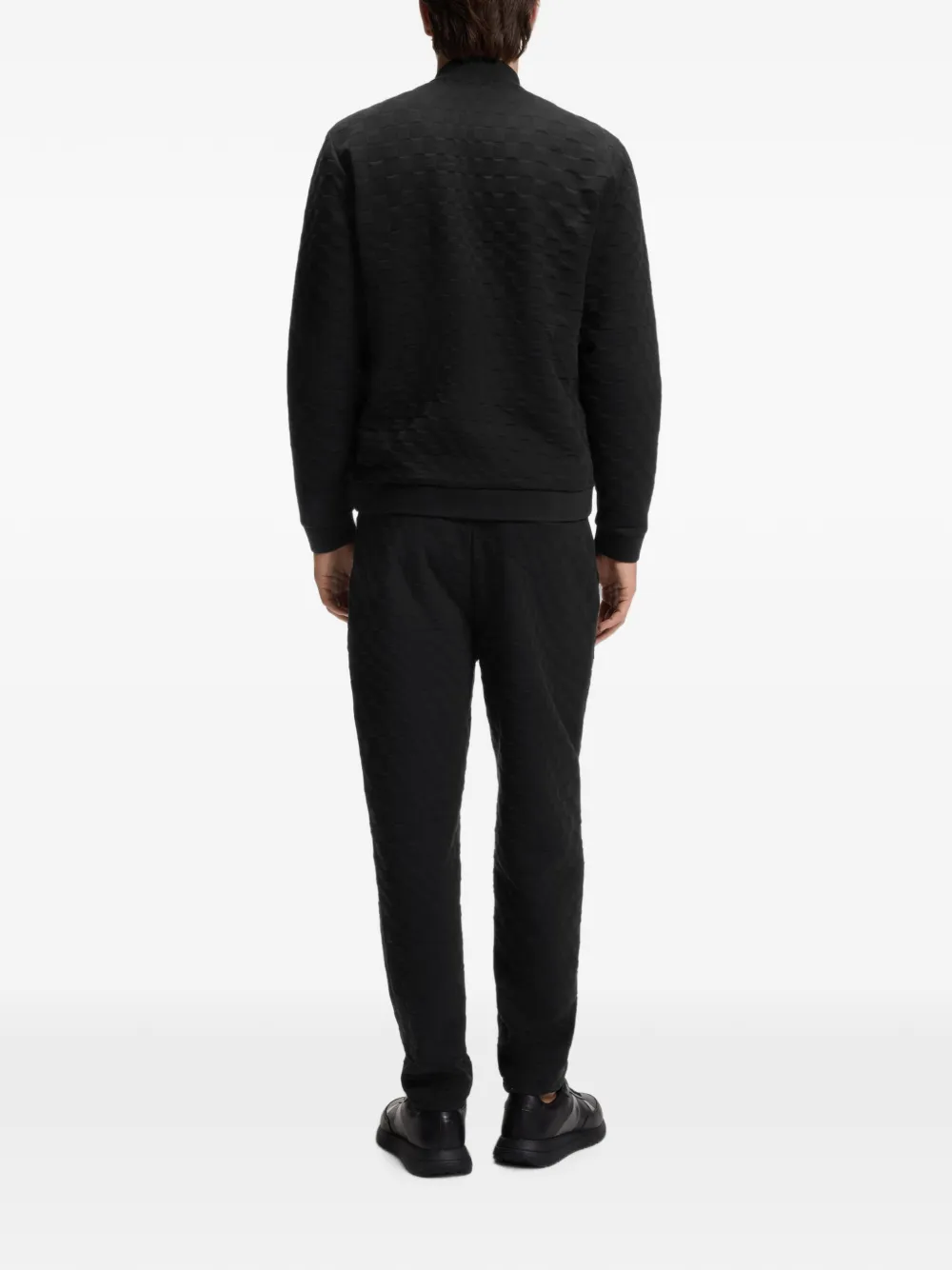 BOSS x Porsche sweater met pacha-ruit en rits Zwart