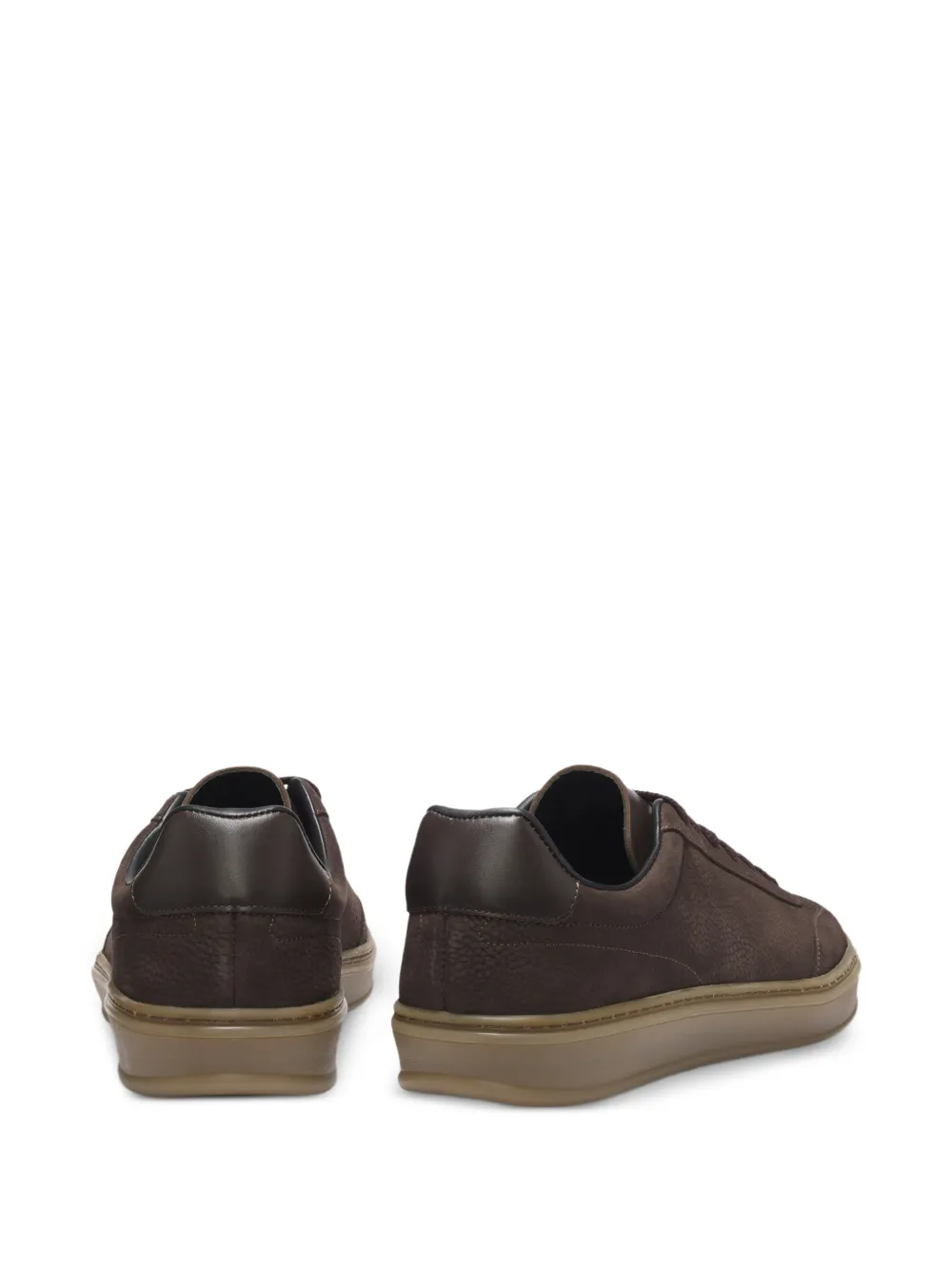 BOSS Sneakers van bewerkt leer Bruin