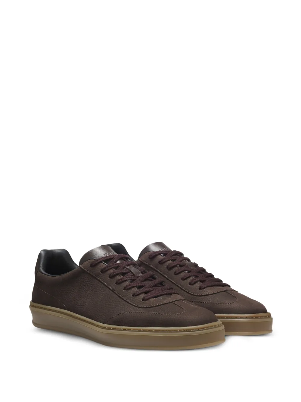 BOSS Sneakers van bewerkt leer Bruin