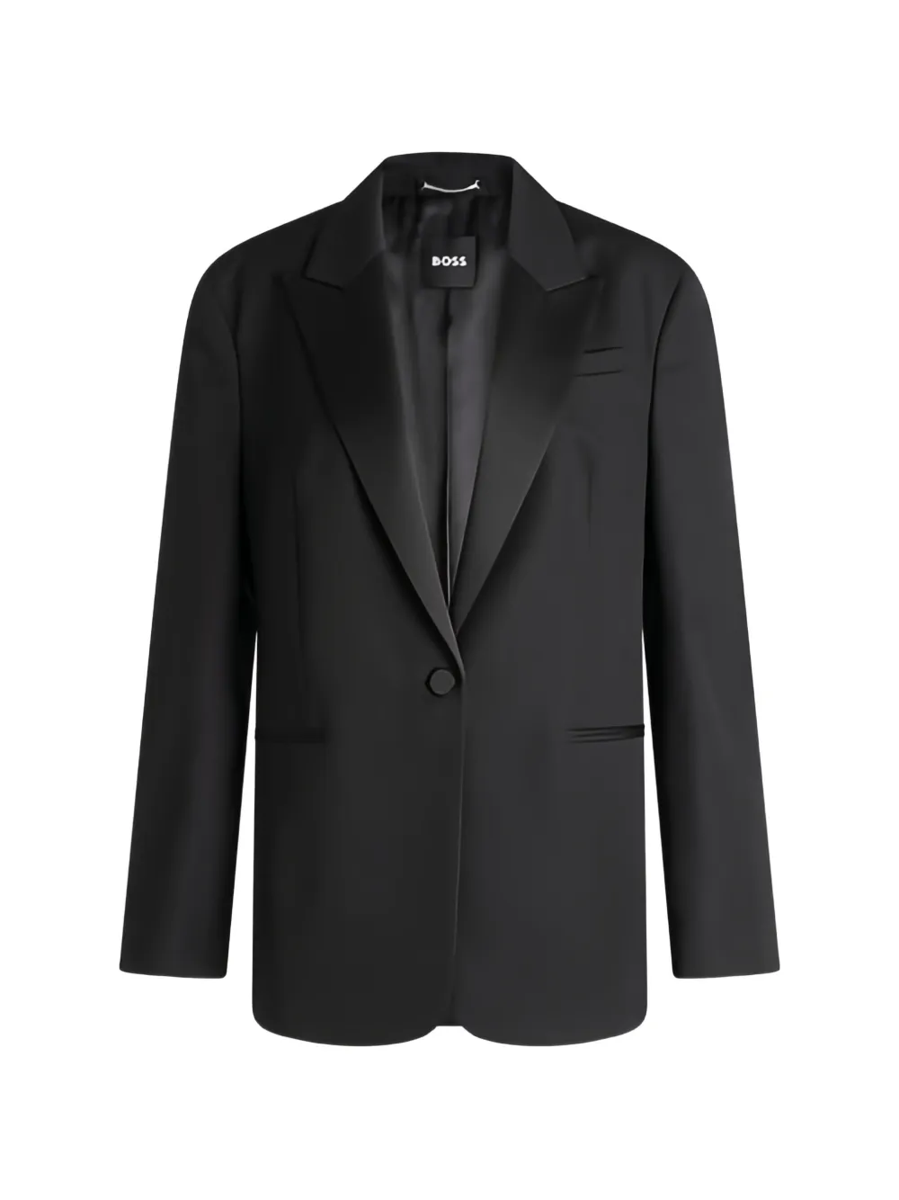 BOSS Blazer monopetto con revers a lancia - Nero