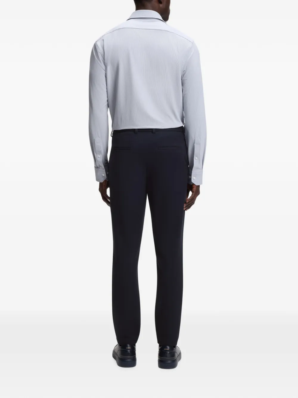 BOSS Pantalon met textuur Blauw