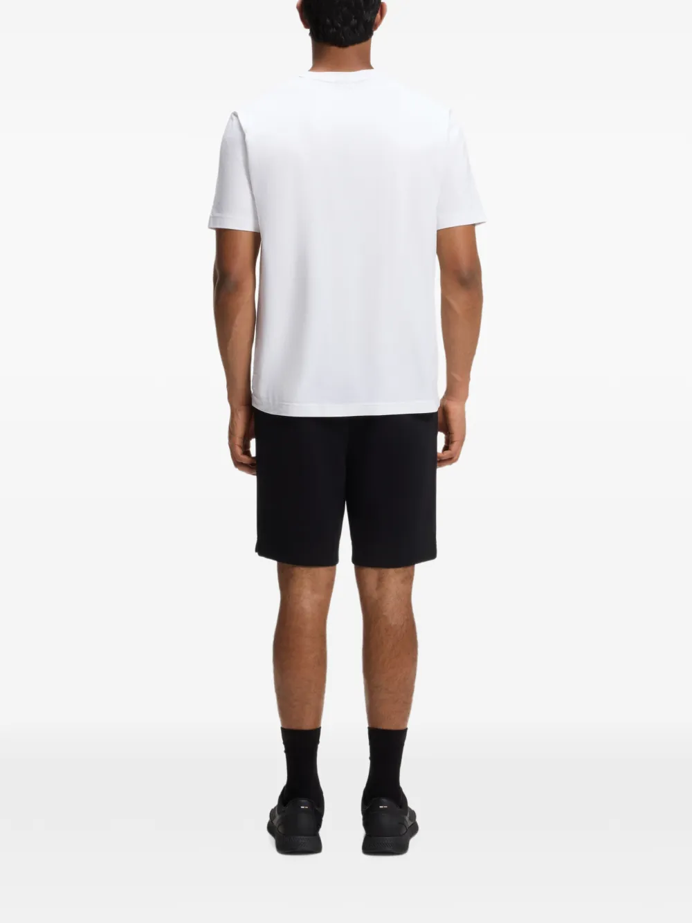 BOSS Tonaal stretch katoenen T-shirt met logo Wit