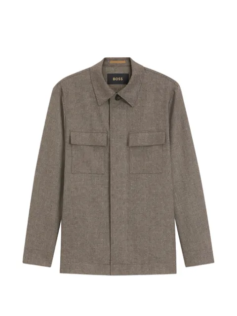 BOSS relaxed-fit overshirt in virgin wool and cashmere