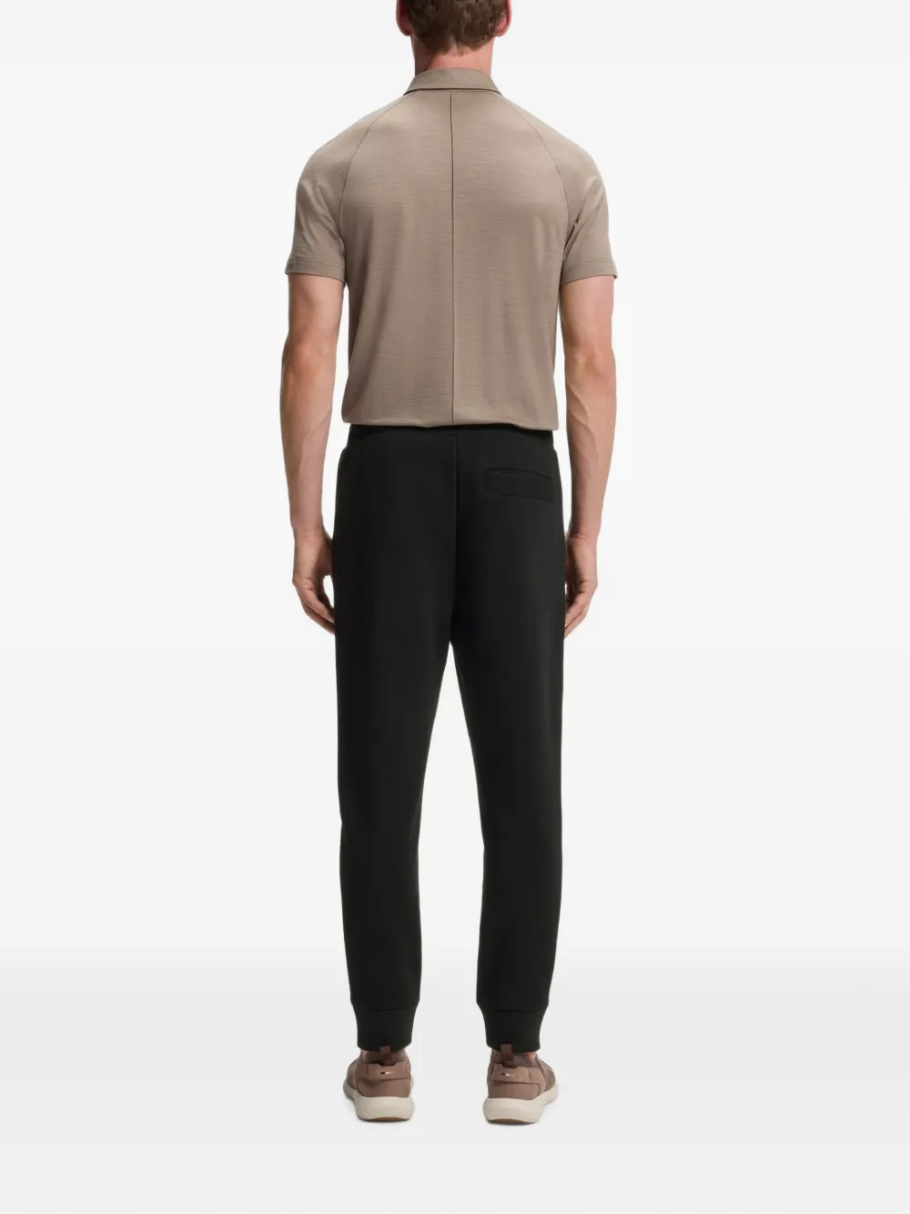 BOSS Joggingbroek van katoenblend met geborduurd logo Zwart
