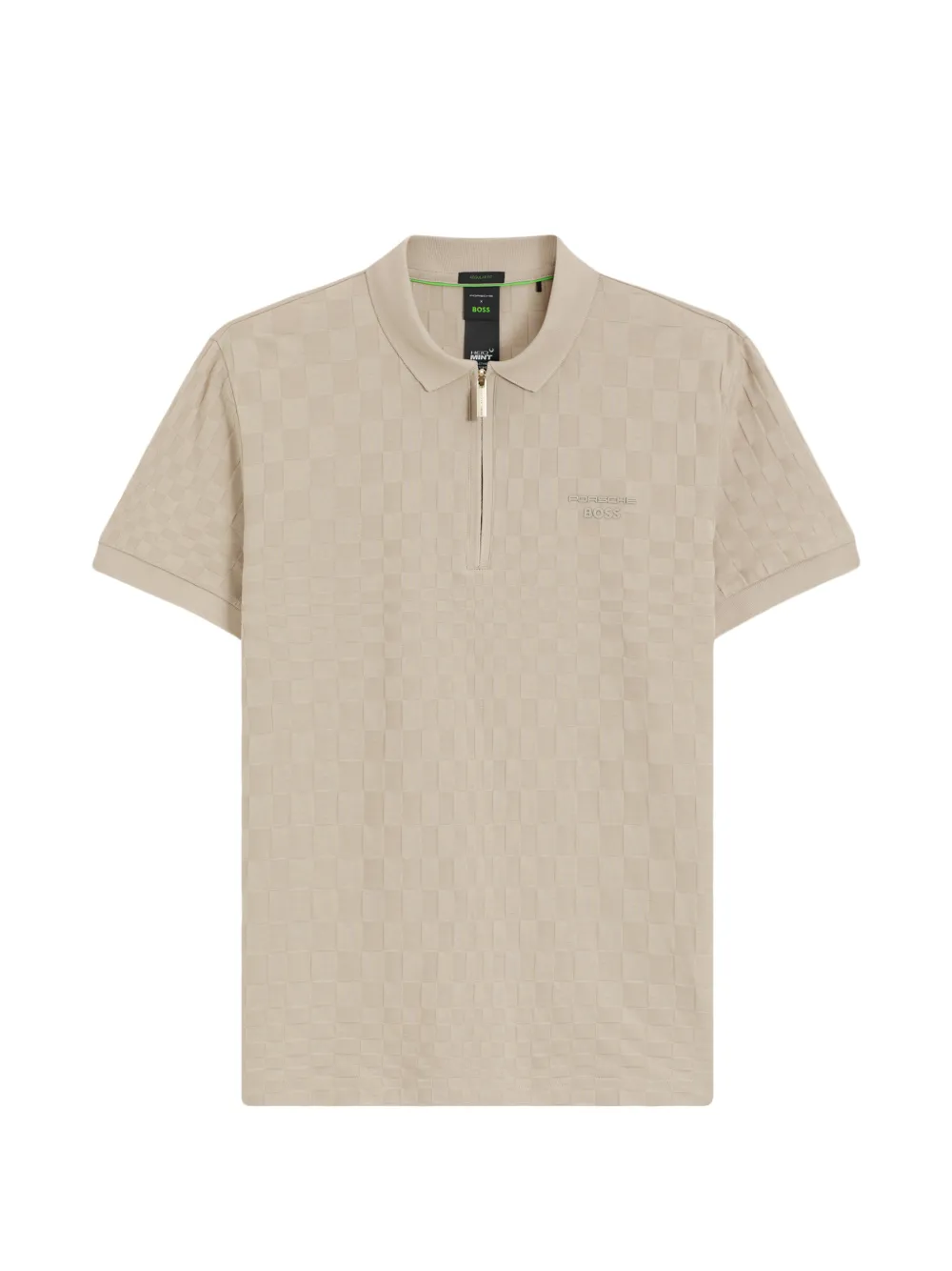 BOSS x Porsche Icons Polo Jacq 70 a quadri con zip - Toni neutri