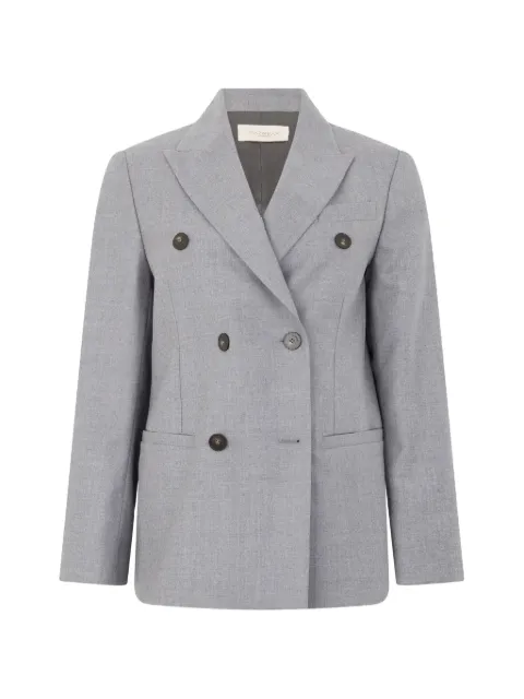 slowear double-breasted peaked-lapel jacket