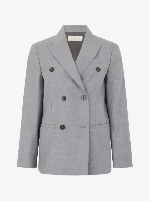slowear double-breasted peaked-lapel jacket
