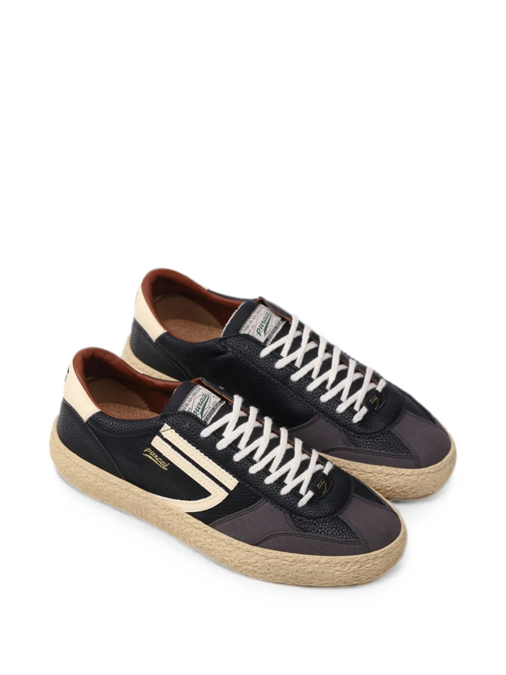 Puraai Sneakers met vlakken en korrelig effekt Zwart