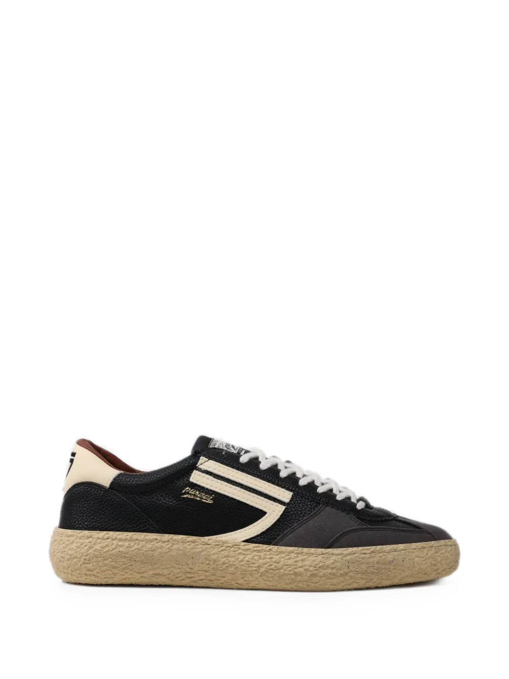 Puraai Sneakers met vlakken en korrelig effekt Zwart