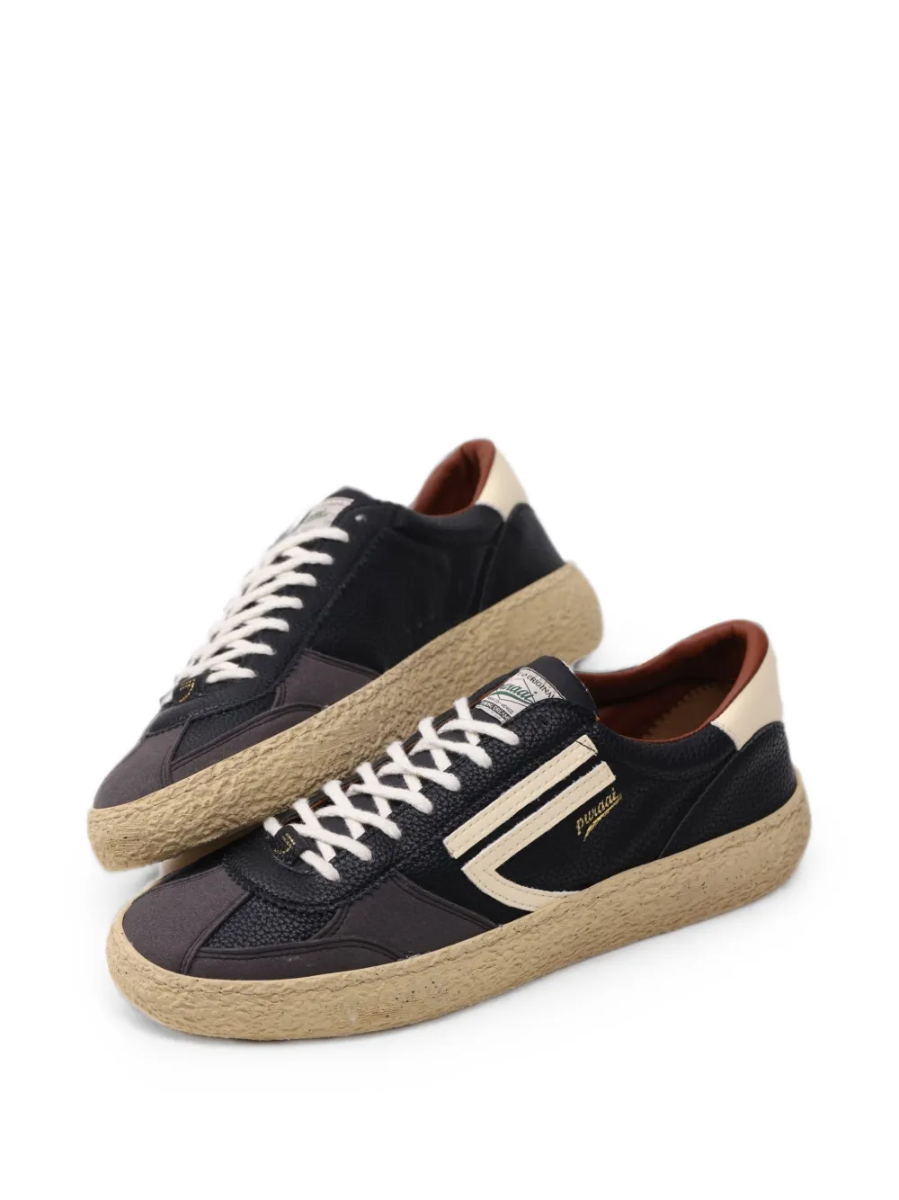 Puraai Sneakers met vlakken en korrelig effekt Zwart