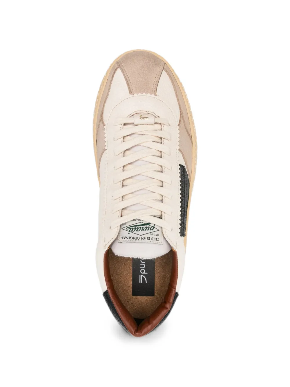 Puraai Pitch sneakers met vlakken en crêpe zool Wit