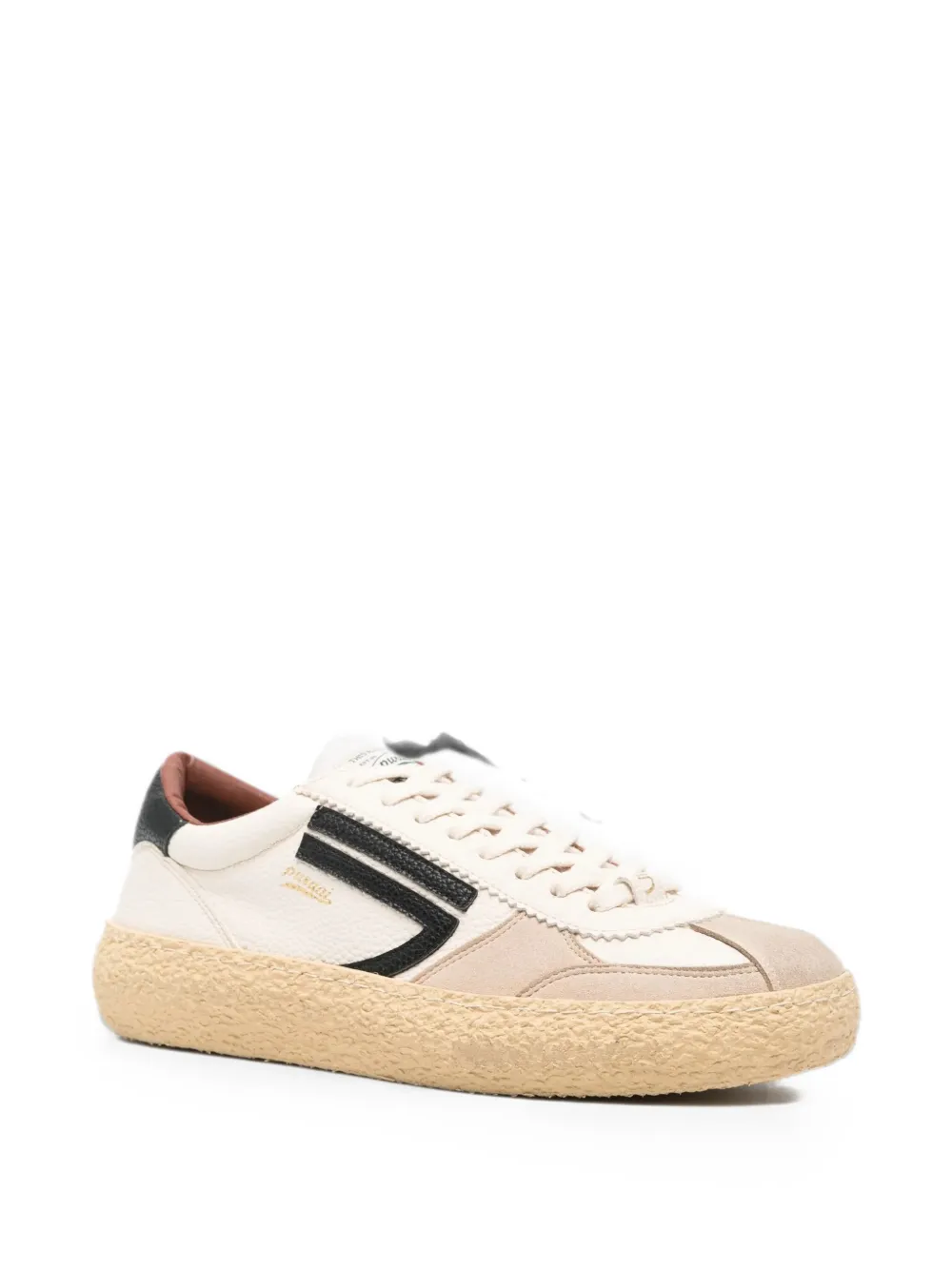 Puraai Pitch sneakers met vlakken en crêpe zool Wit