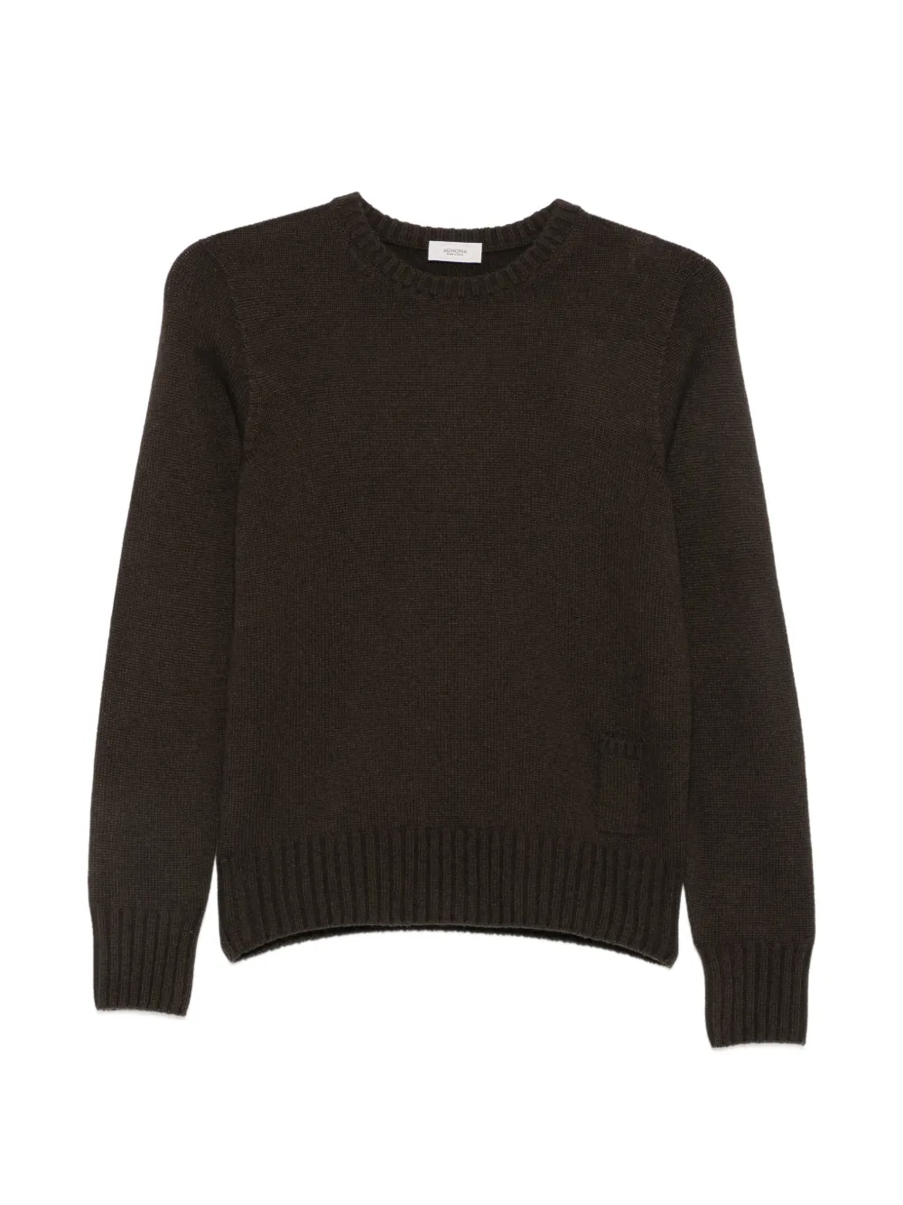 Agnona crew-neck ribbed-trim sweater - Braun