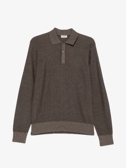 Agnona textured long-sleeve polo shirt