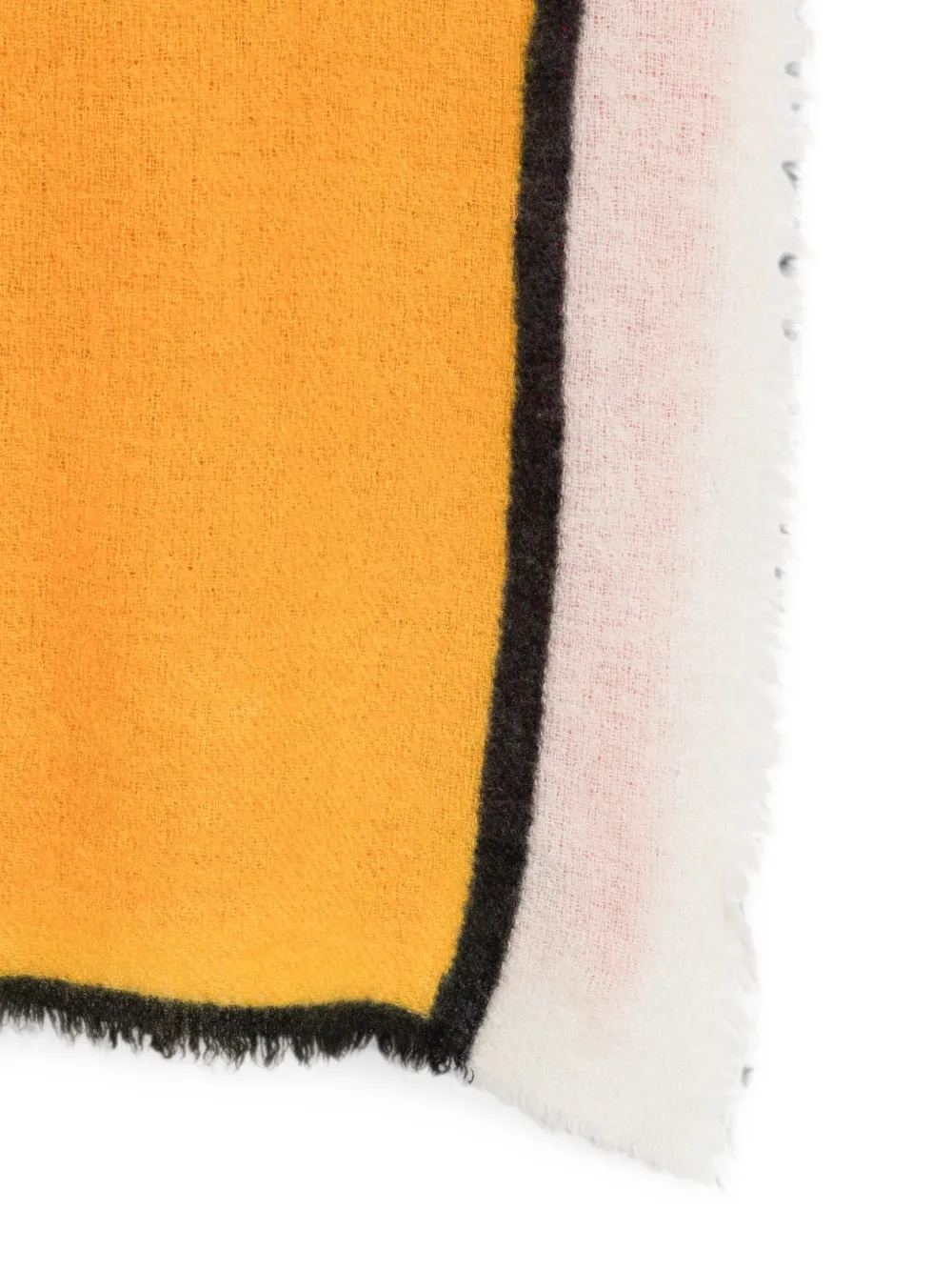 Faliero Sarti Patos sjaal met colourblocking en franje Wit