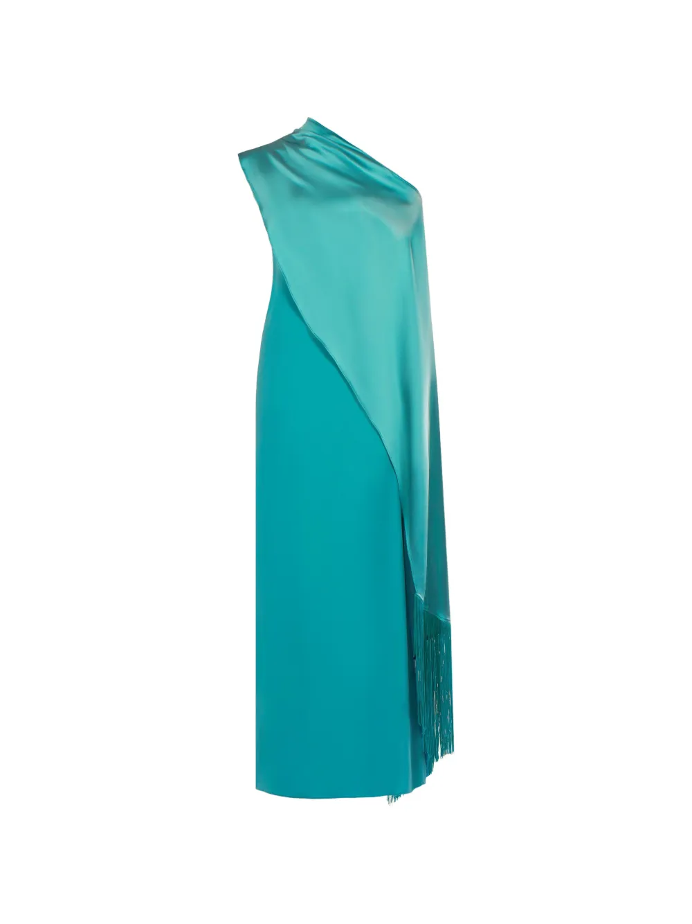 Taller Marmo Berenson Fringed One-shoulder Maxi Dress In Blue