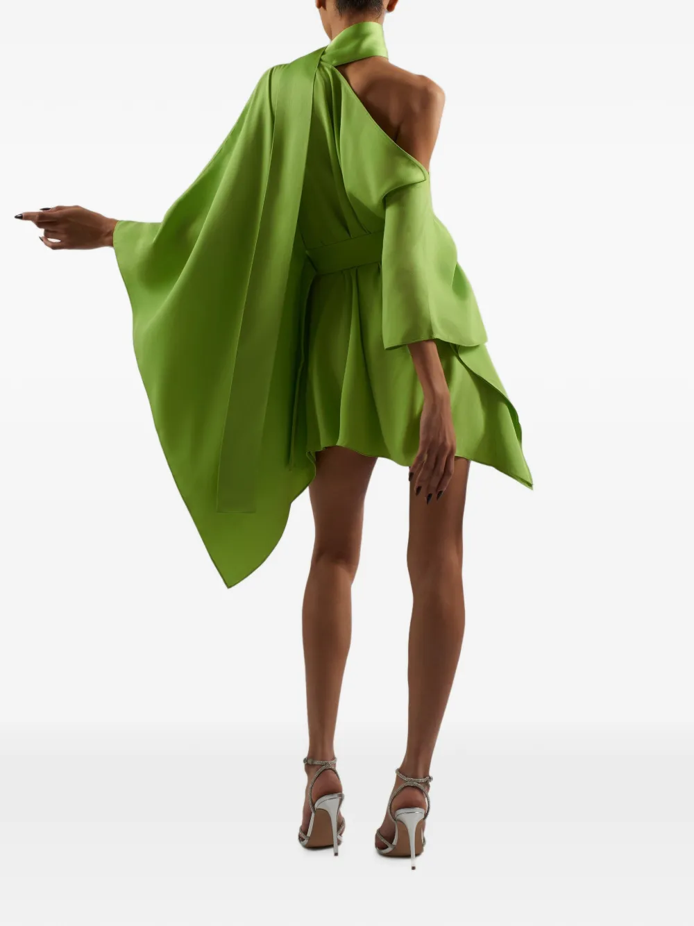Taller Marmo Taylor belted kaftan mini dress Groen