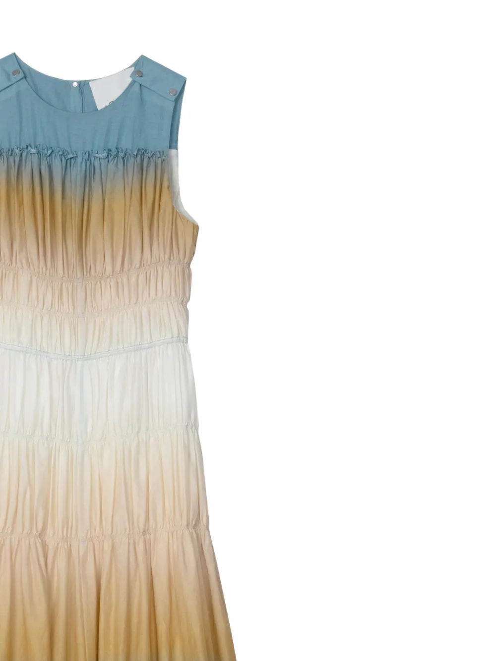 3.1 Phillip Lim Gesmockte midi-jurk met ombré-effect Beige