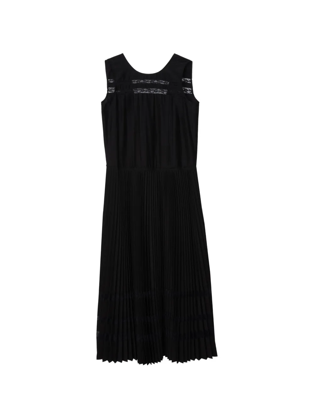 3.1 Phillip Lim A-Linien-Midikleid mit Spitzeneinsatz - Schwarz