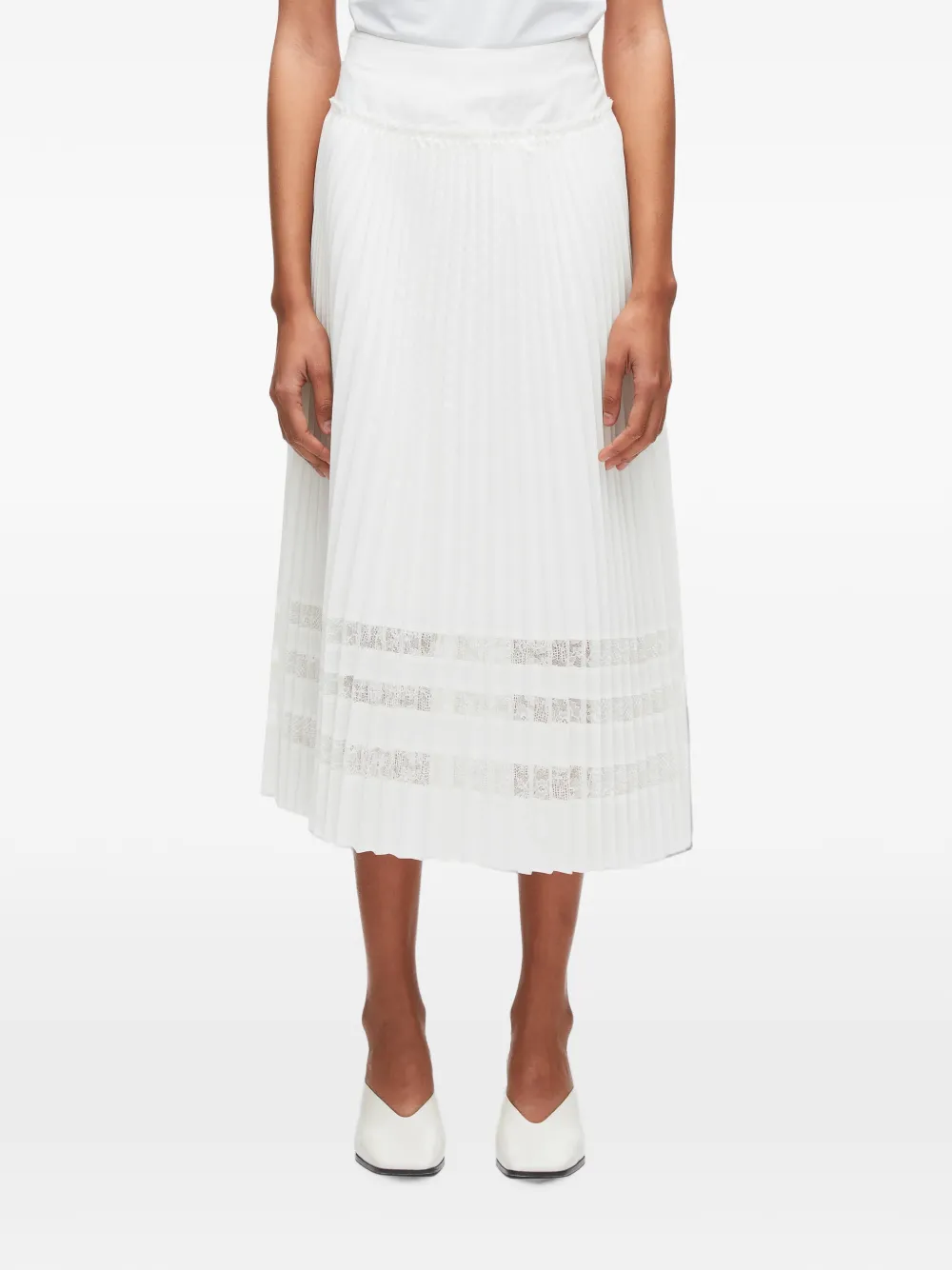 3.1 Phillip Lim Midirock mit Spitzeneinsatz - Weiß