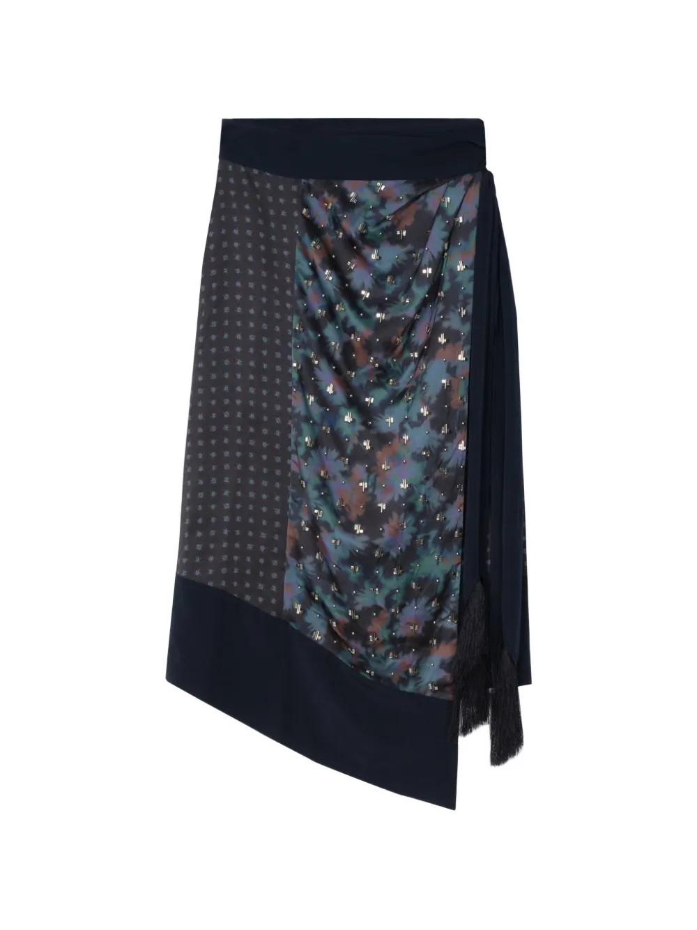 3.1 Phillip Lim Drapierter Desert Flower Midirock - Schwarz