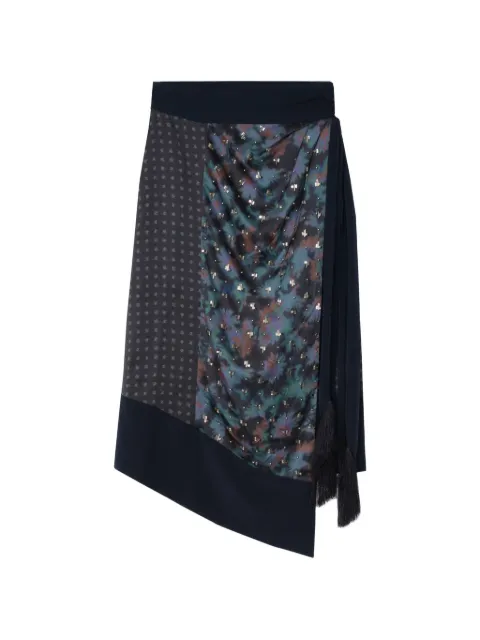 3.1 Phillip Lim Desert Flower draped wrap midi skirt