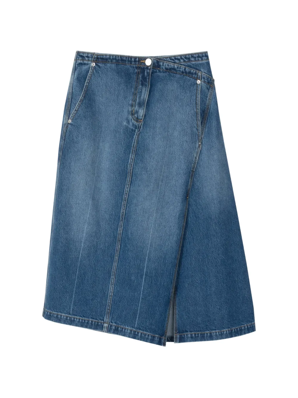 3.1 Phillip Lim asymmetrical-hem denim midi skirt - Blu